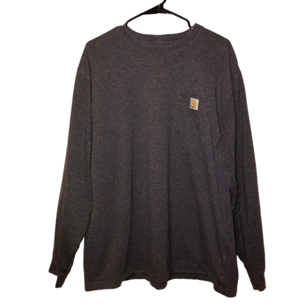 Men’s Carhartt Original Fit Long Sleeve Tee Dark Grey Pocket T-Shirt